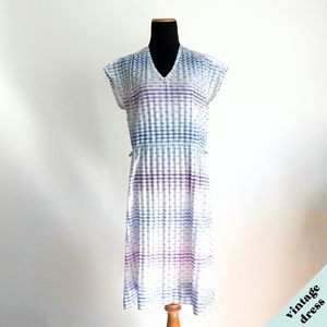 VINTAGE 80's Seagull Pleated Sleeveless Dress